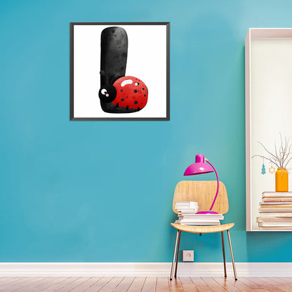Ladybug Letter Drawing L - Full Round Drill Diamond Painting 40*40CM
