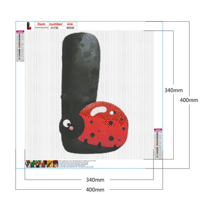 Ladybug Letter Drawing L - Full Round Drill Diamond Painting 40*40CM