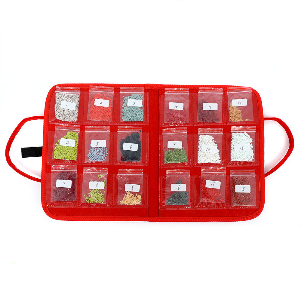 18 Pocket Diamond Painting Drill Storage Handbag Felt DIY Mosaic Bead Bags