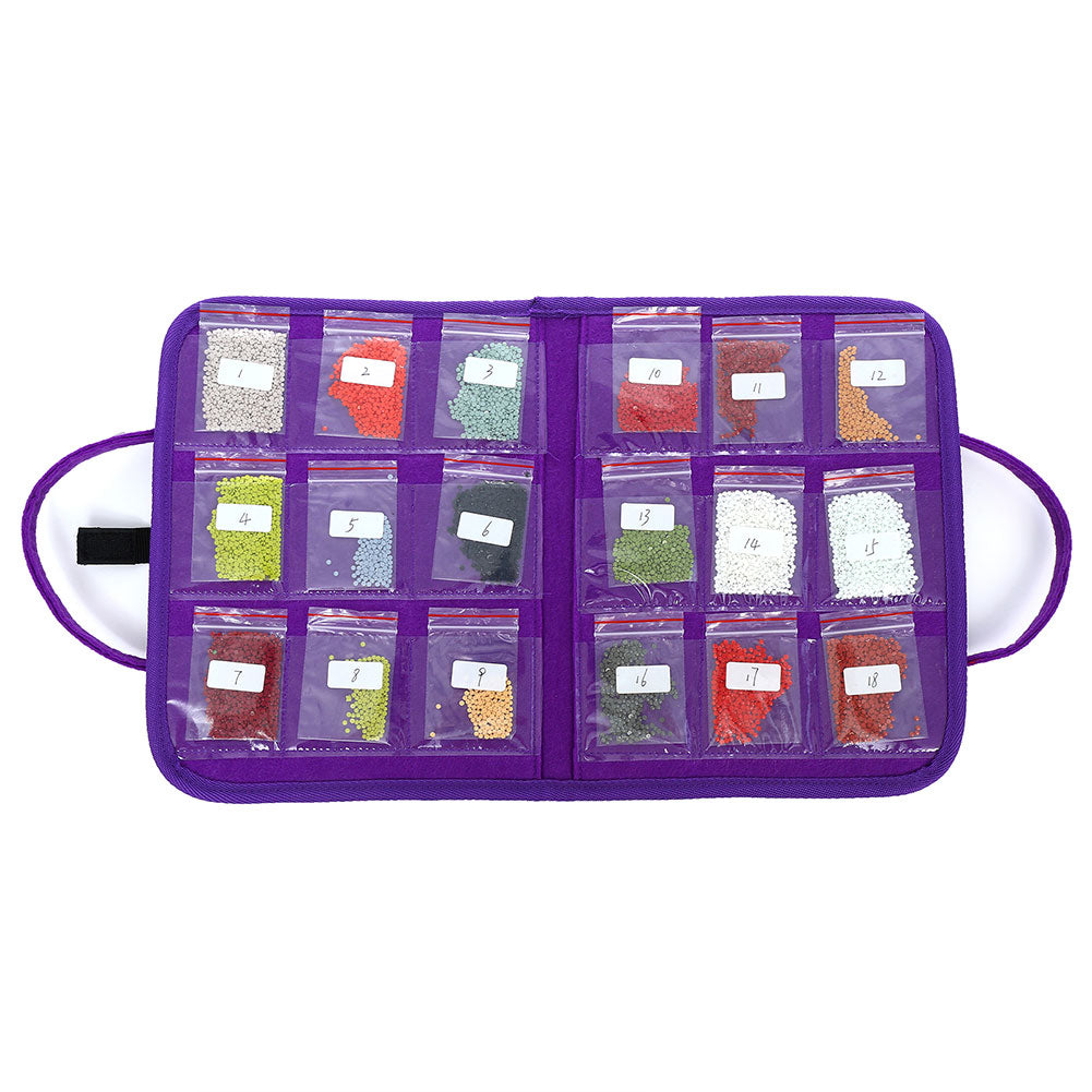 18 Pocket Diamond Painting Drill Storage Handbag Felt DIY Mosaic Bead Bags
