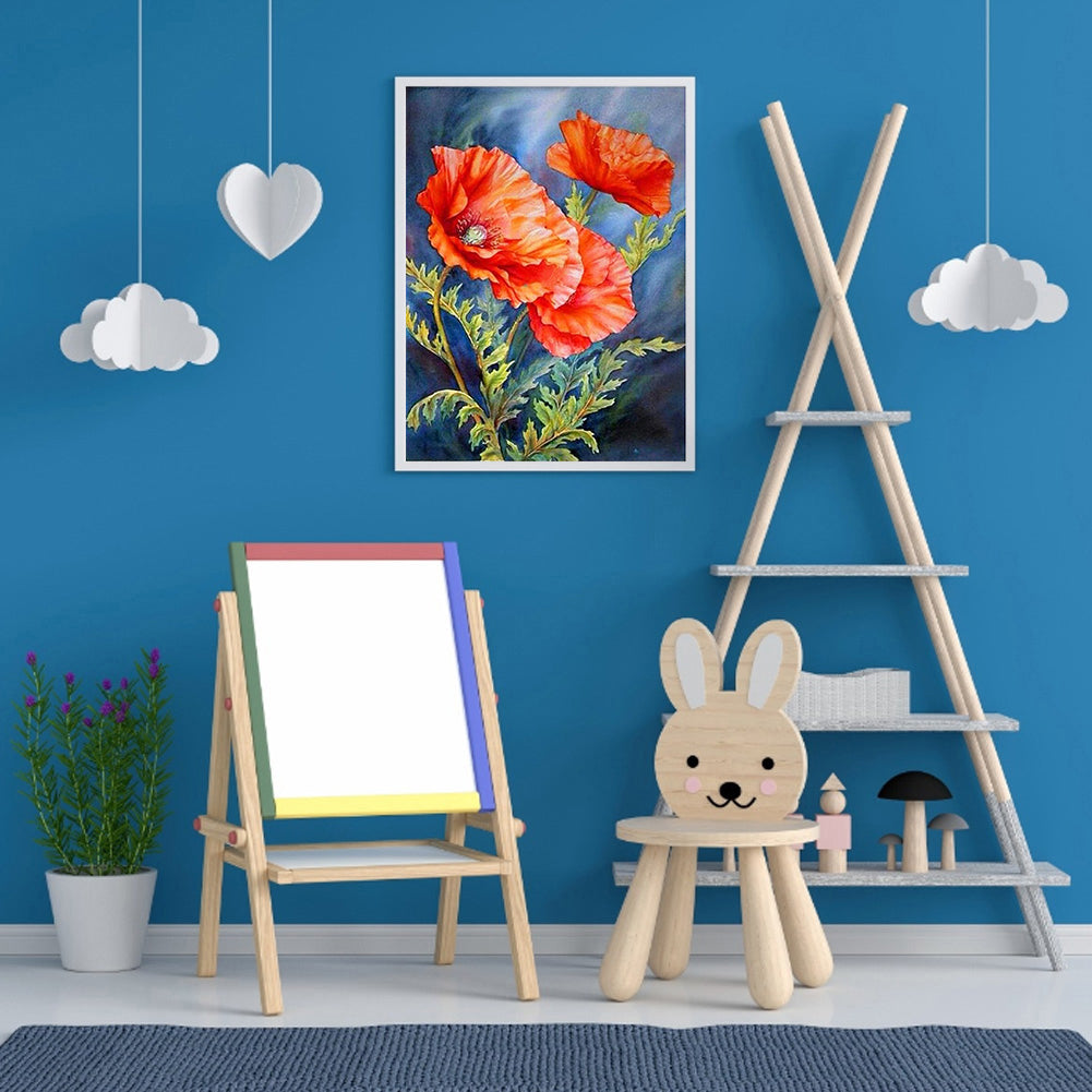 Ink Safflower - Full Round Drill Diamond Painting 30*40CM