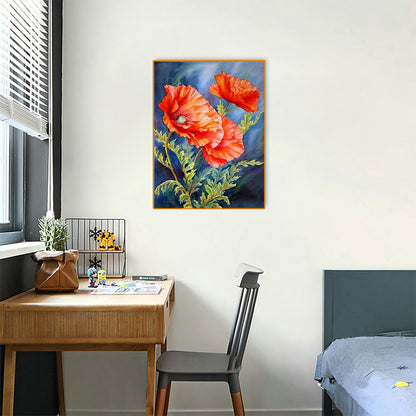 Ink Safflower - Full Round Drill Diamond Painting 30*40CM
