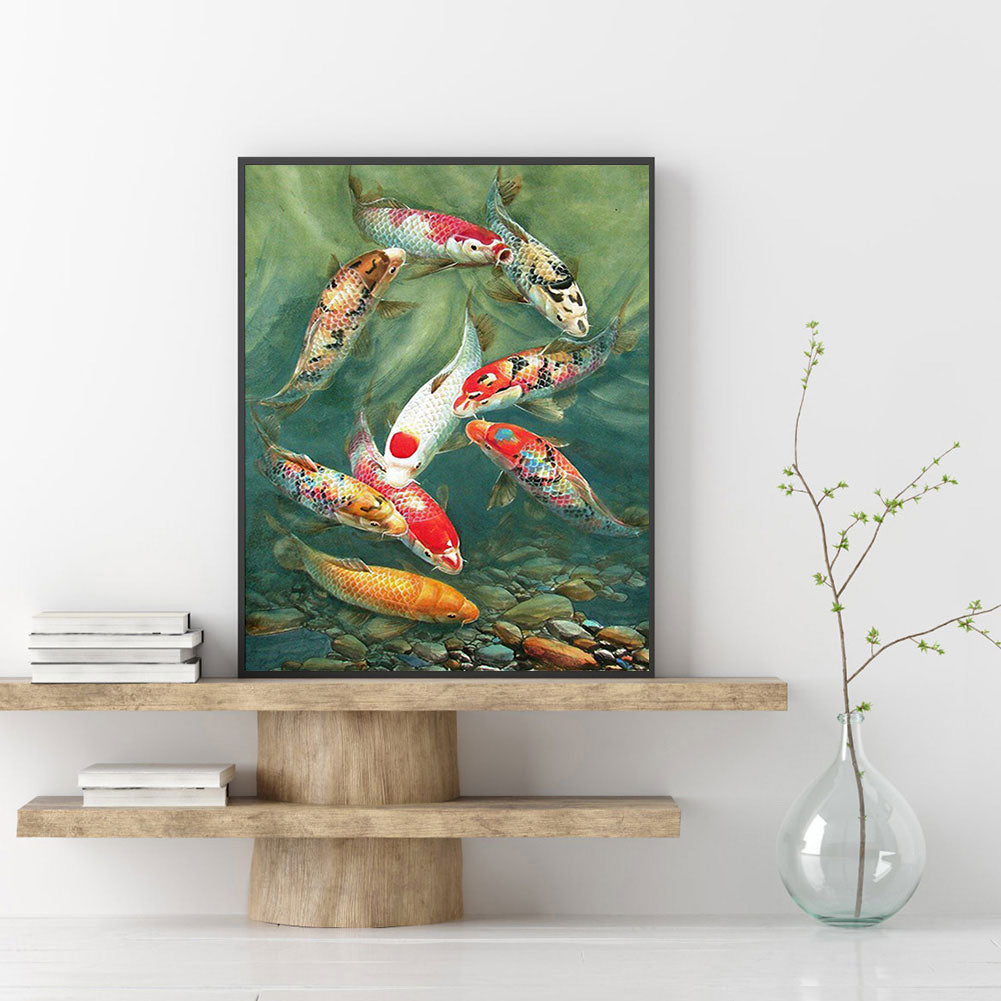 Koi Fish - Full Round Drill Diamond Painting 30*40CM