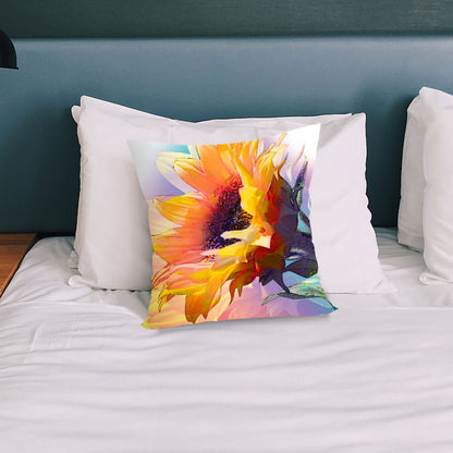 Cross Stitch Pillow Case 11CT Sunflower Stamped DIY Pillow Cover for Sofa