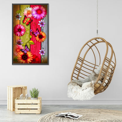 Rose Butterfly - Full Round Drill Diamond Painting 40*70CM