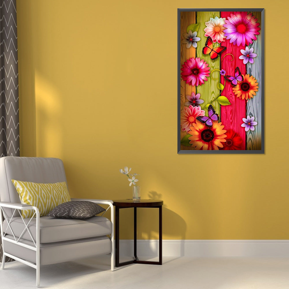 Rose Butterfly - Full Round Drill Diamond Painting 40*70CM