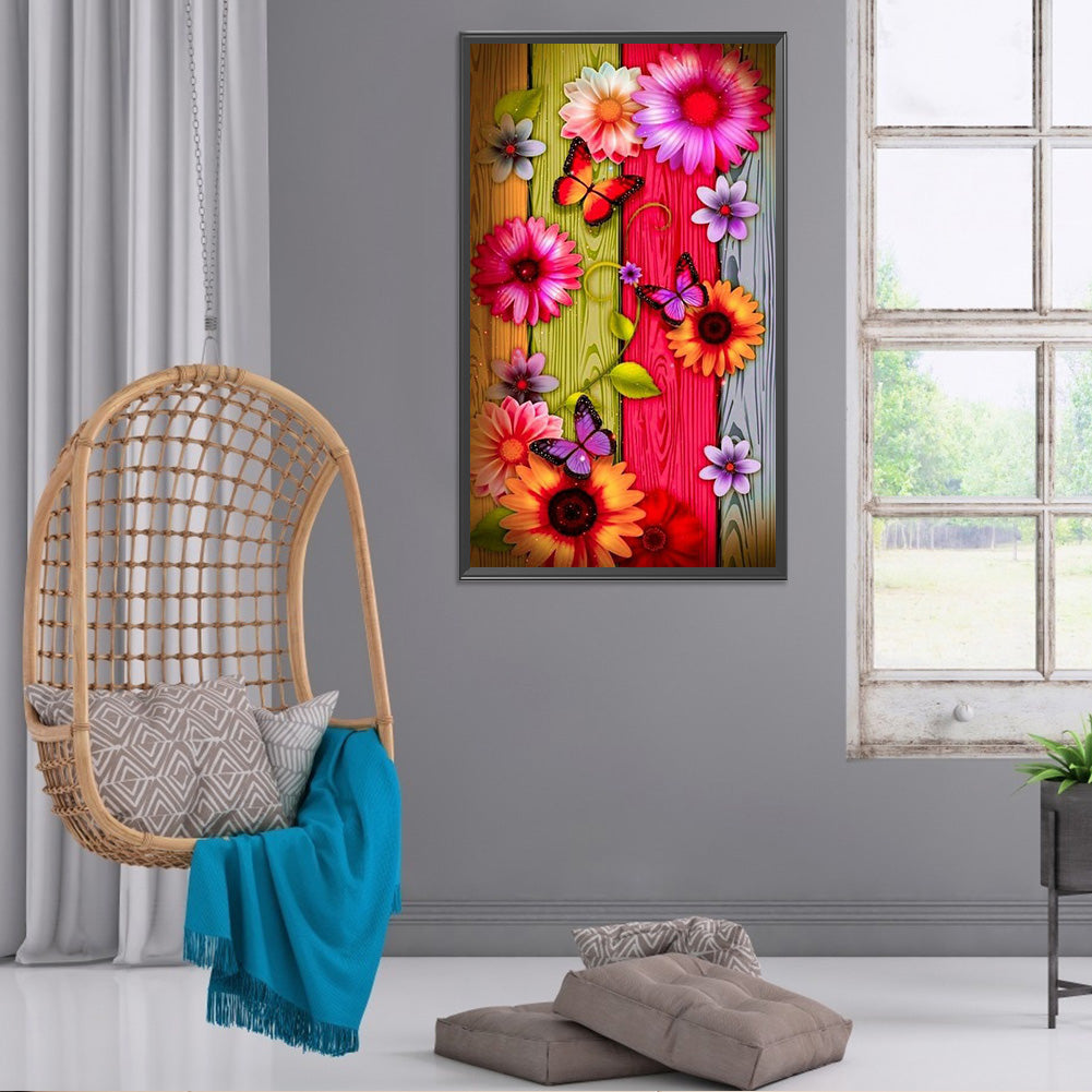 Rose Butterfly - Full Round Drill Diamond Painting 40*70CM