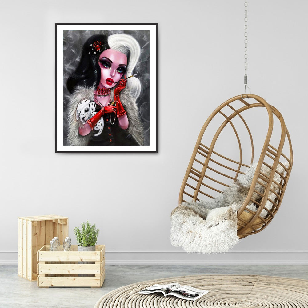 Heavy Makeup Woman - Full Round Drill Diamond Painting 30*40CM