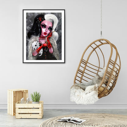 Heavy Makeup Woman - Full Round Drill Diamond Painting 30*40CM