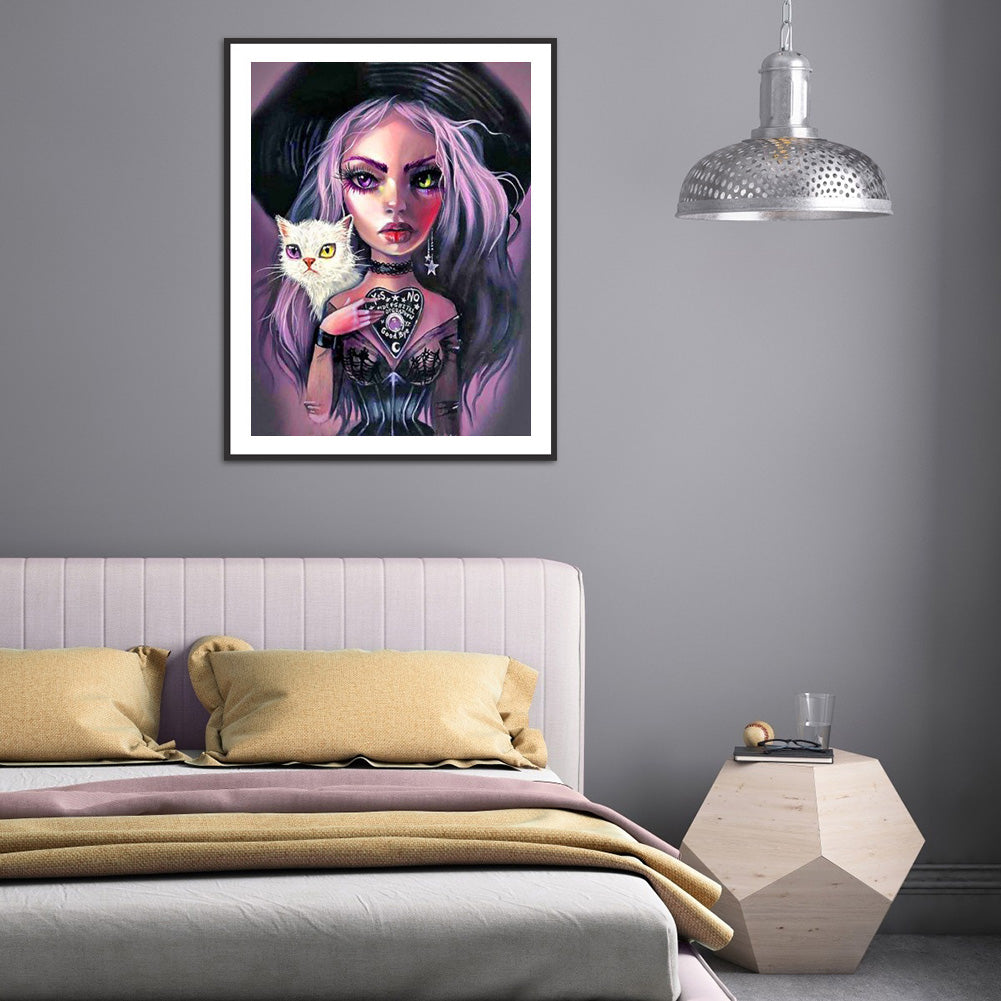 Heavy Makeup Woman - Full Round Drill Diamond Painting 30*40CM