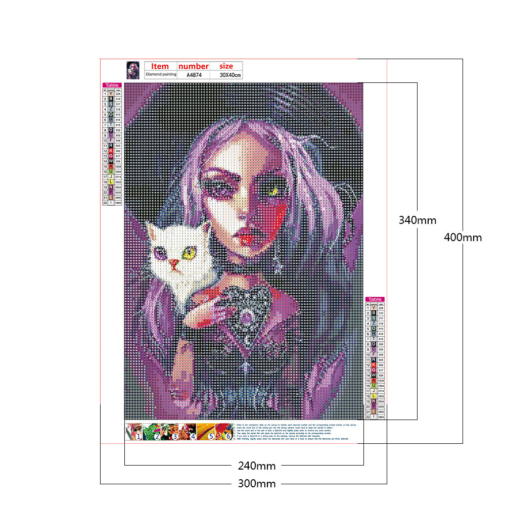 Heavy Makeup Woman - Full Round Drill Diamond Painting 30*40CM