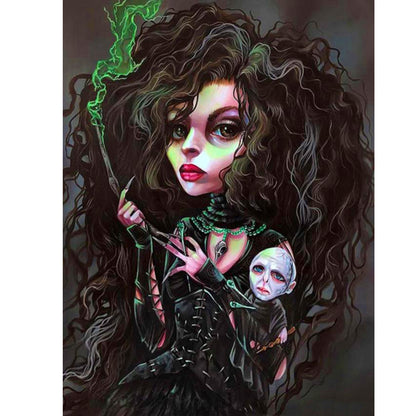 Heavy Makeup Woman - Full Round Drill Diamond Painting 30*40CM