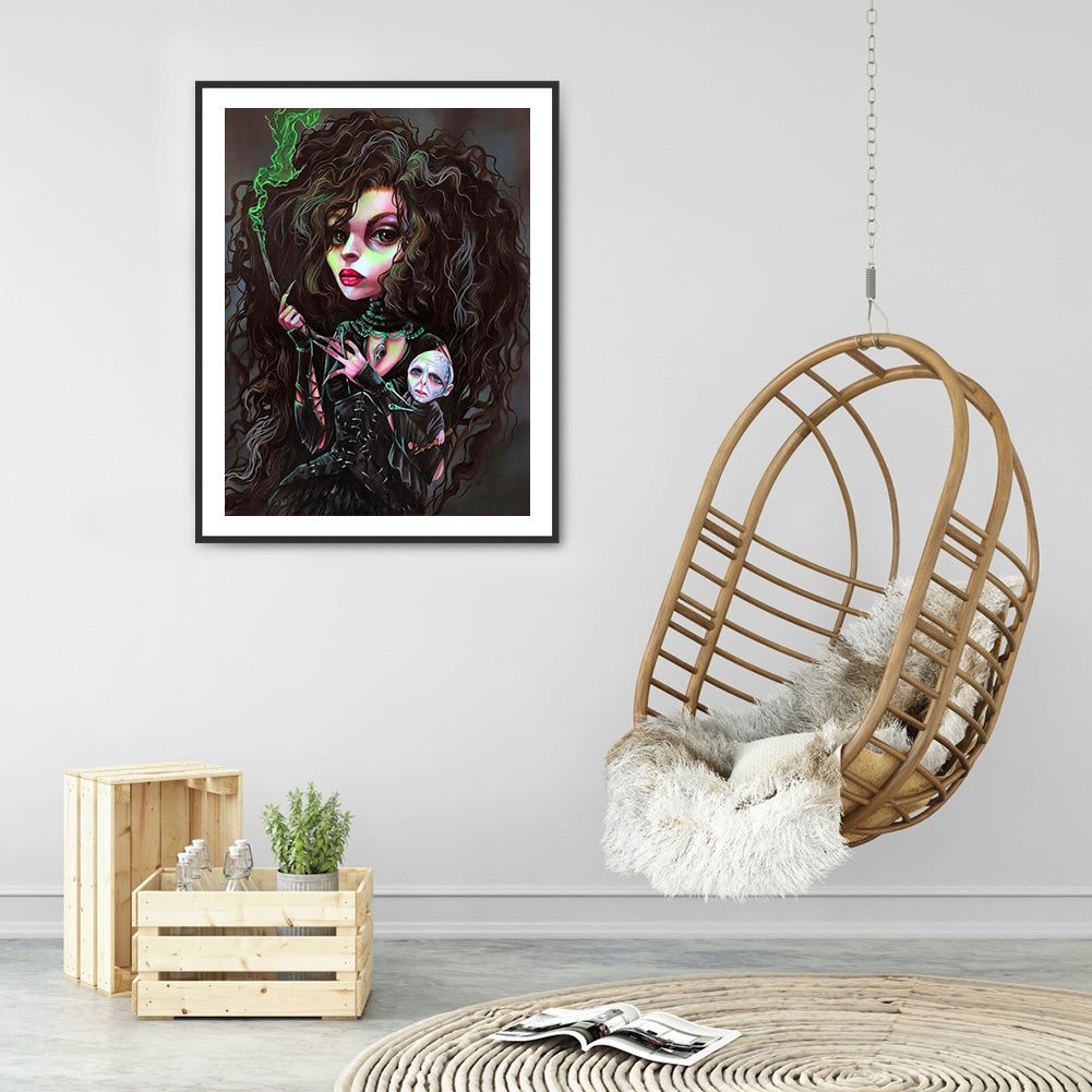 Heavy Makeup Woman - Full Round Drill Diamond Painting 30*40CM