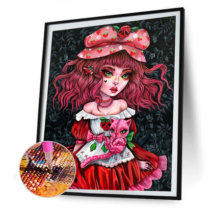 Heavy Makeup Woman - Full Round Drill Diamond Painting 30*40CM