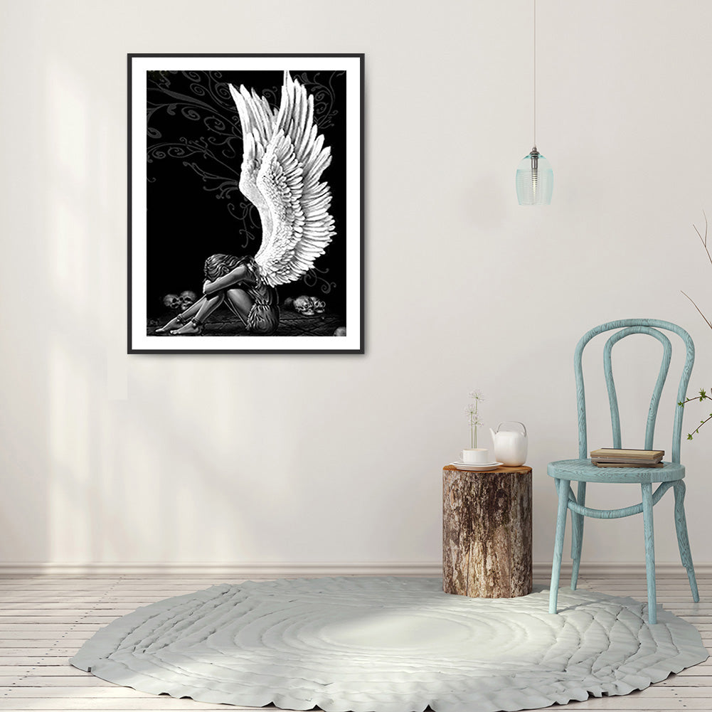 Winged Angel - Full Round Drill Diamond Painting 30*40CM