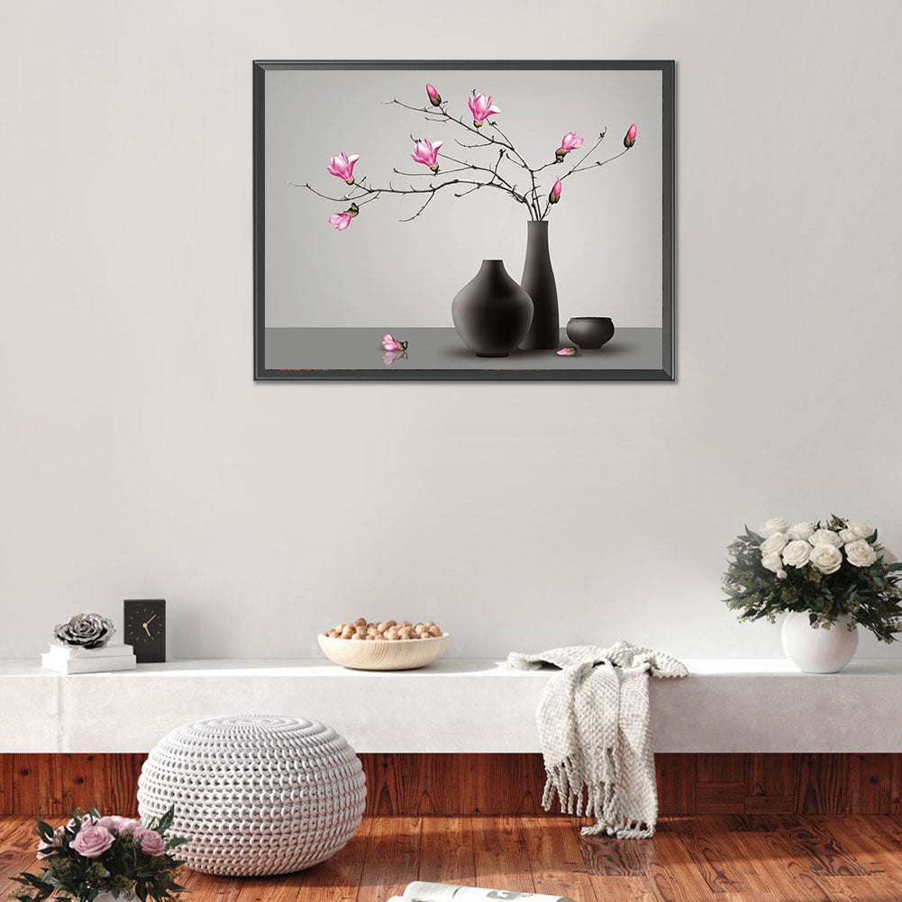 Magnolia Vase - 11CT Stamped Cross Stitch 60*46CM
