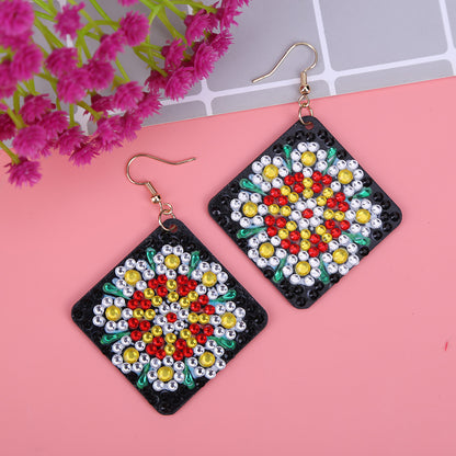 5D DIY Diamond Painting Earrings Kit Double-sided Drill Drop Earrings Gifts