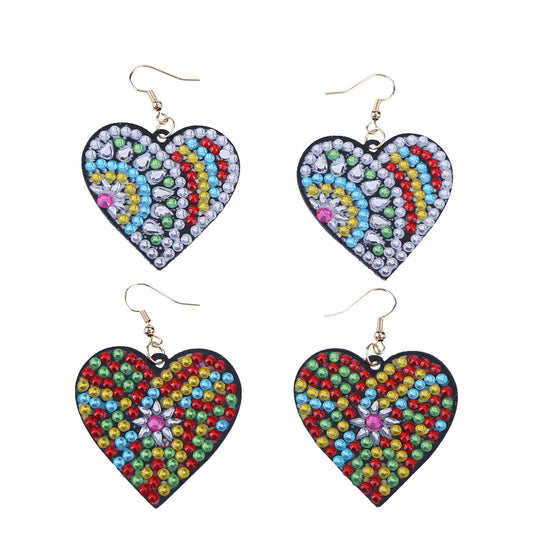 5D DIY Diamond Painting Earrings Kit Double-sided Drill Drop Earrings Gifts