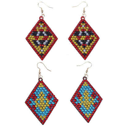 5D DIY Diamond Painting Earrings Kit Double-sided Drill Drop Earrings Gifts