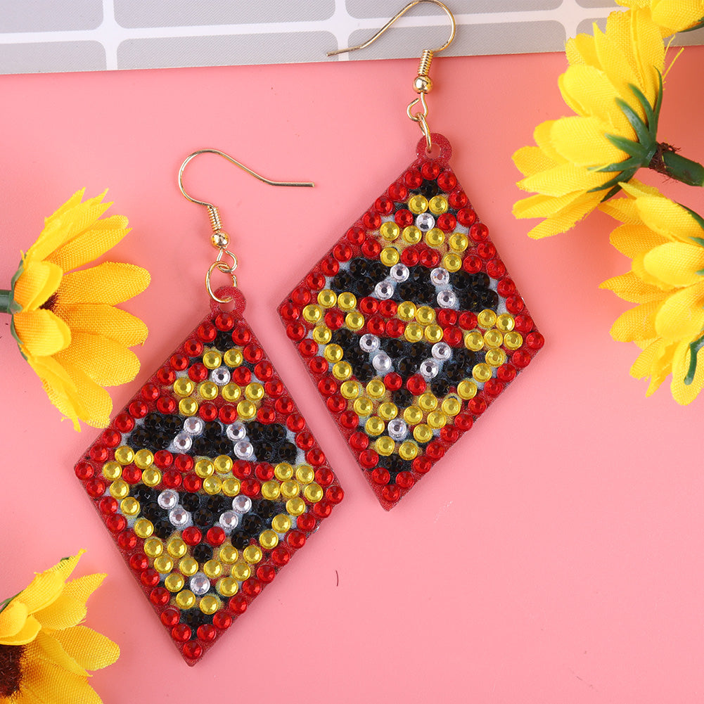 5D DIY Diamond Painting Earrings Kit Double-sided Drill Drop Earrings Gifts