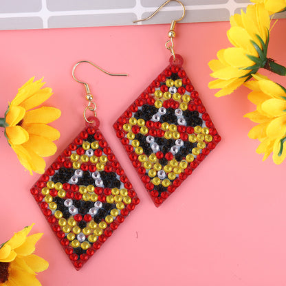5D DIY Diamond Painting Earrings Kit Double-sided Drill Drop Earrings Gifts