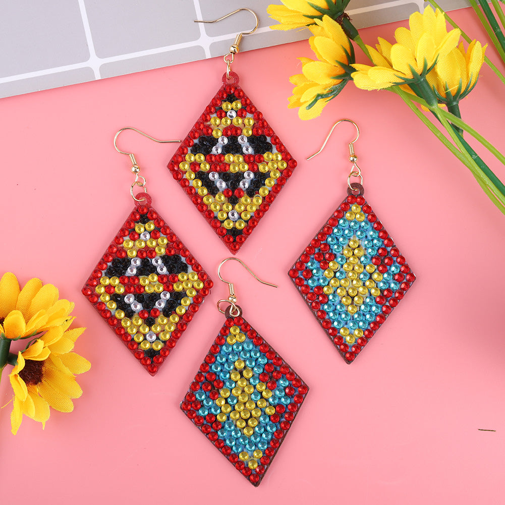 5D DIY Diamond Painting Earrings Kit Double-sided Drill Drop Earrings Gifts