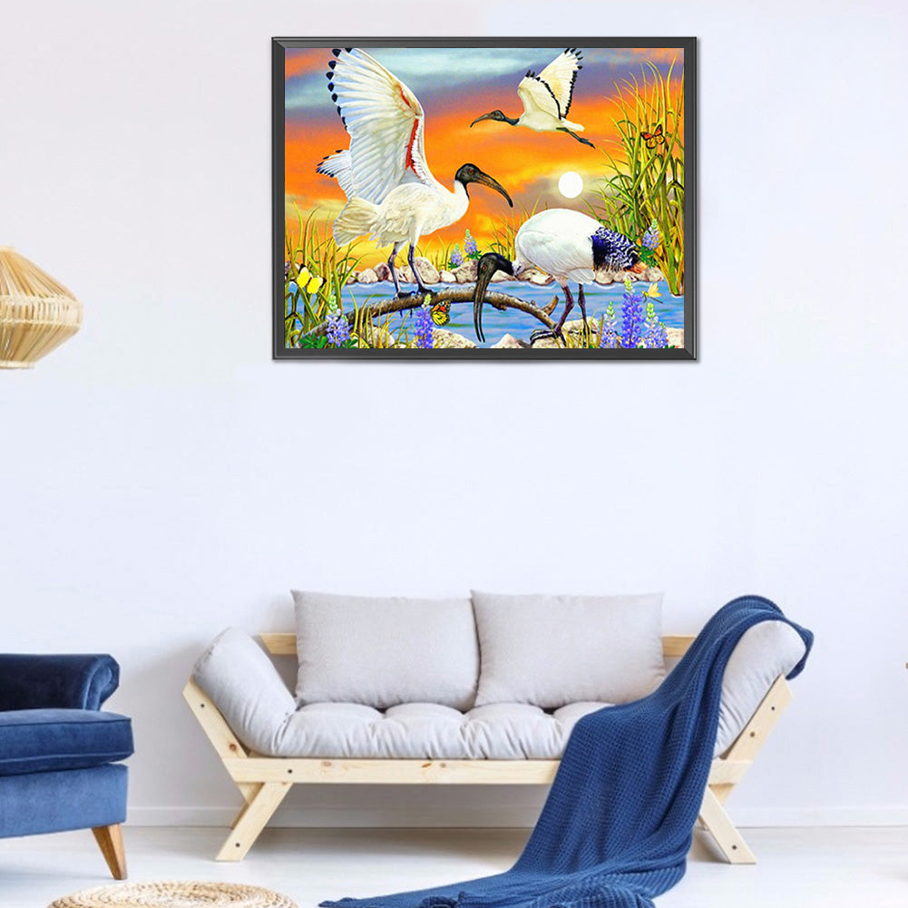 Crane - Full Round Drill Diamond Painting 40*30CM