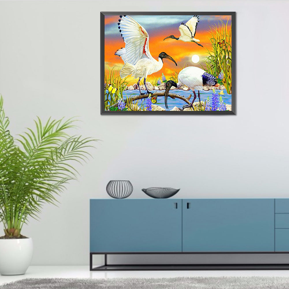 Crane - Full Round Drill Diamond Painting 40*30CM