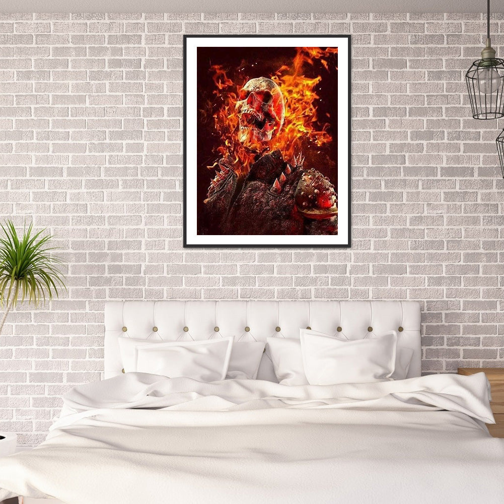 Flame Skull - Full Round Drill Diamond Painting 30*40CM
