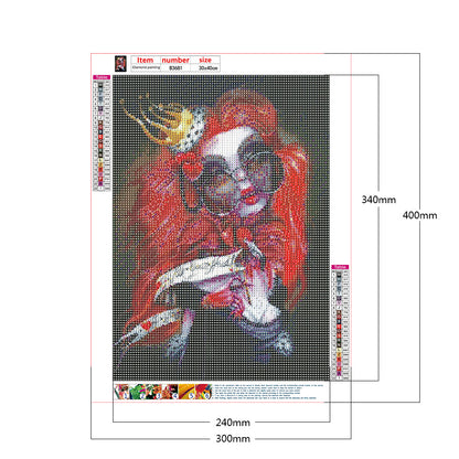 Heavy Makeup Woman - Full Round Drill Diamond Painting 30*40CM