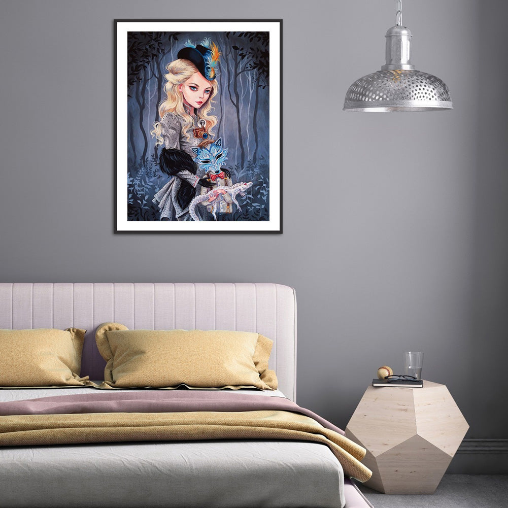Heavy Makeup Woman - Full Round Drill Diamond Painting 30*40CM