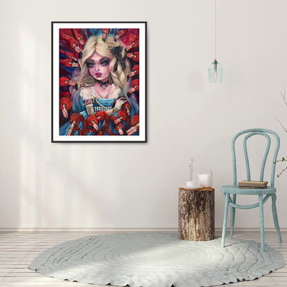 Heavy Makeup Woman - Full Round Drill Diamond Painting 30*40CM