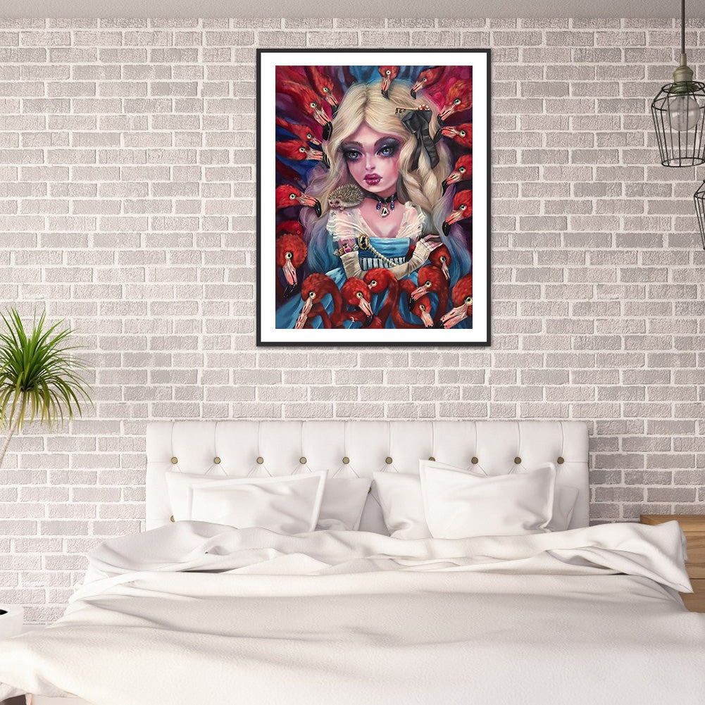 Heavy Makeup Woman - Full Round Drill Diamond Painting 30*40CM