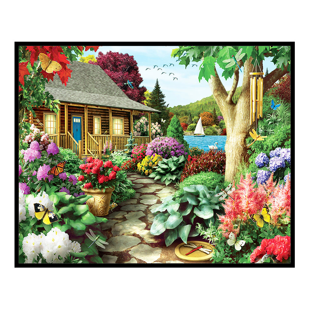 Garden Cottage - 11CT Stamped Cross Stitch 50*40CM