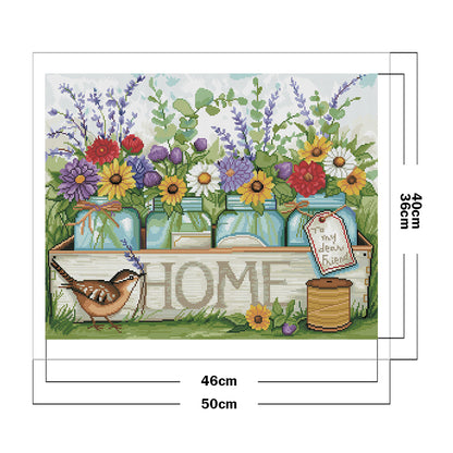 Family - 11CT Stamped Cross Stitch 50*40CM