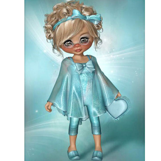 Cartoon Girl - Full Round Drill Diamond Painting 30*40CM