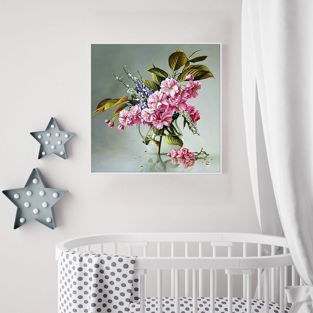 Pink Flower - 11CT Counted Cross Stitch 40*40CM