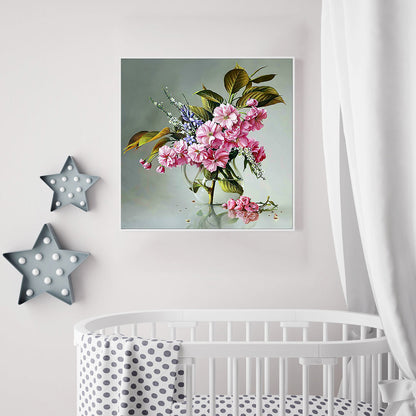 Pink Flower - 11CT Counted Cross Stitch 40*40CM