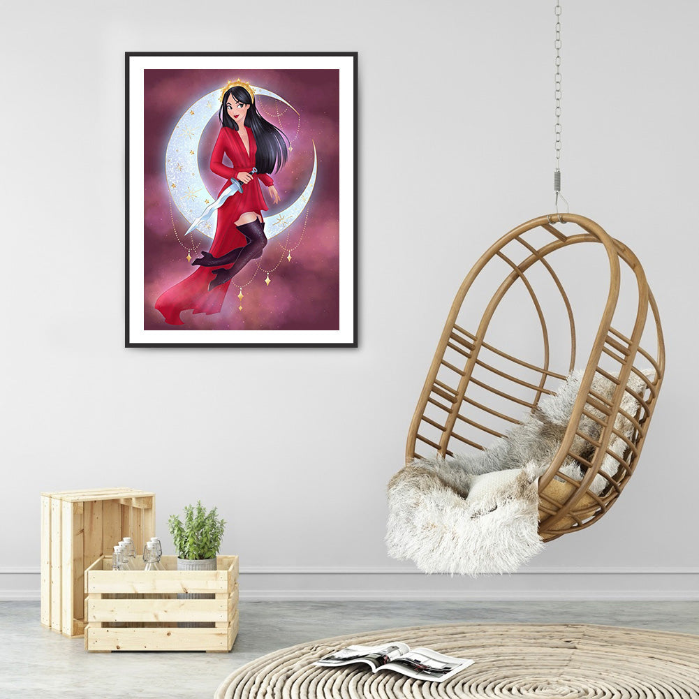 Moon Disney Princess - Full Square Drill Diamond Painting 30*40CM