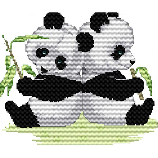 Gemini Panda - 14CT Counted Cross Stitch 30*27CM