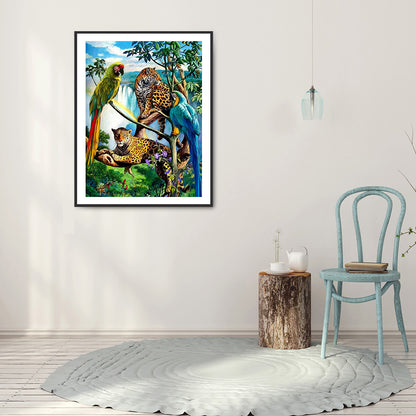 Leopard Parrot - Full Round Drill Diamond Painting 40*50CM