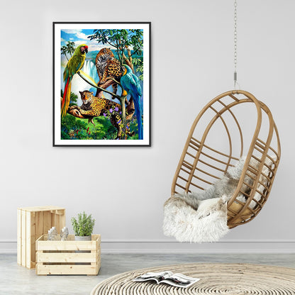 Leopard Parrot - Full Round Drill Diamond Painting 40*50CM