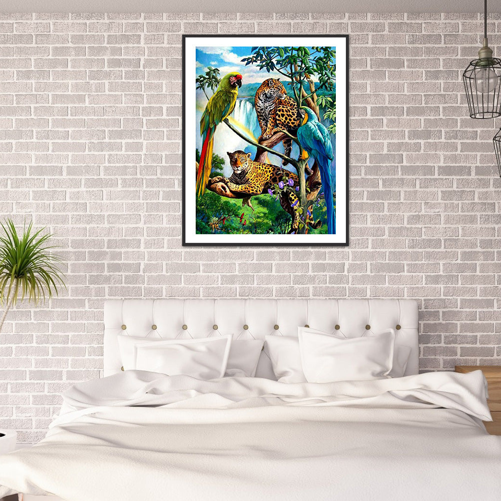 Leopard Parrot - Full Round Drill Diamond Painting 40*50CM