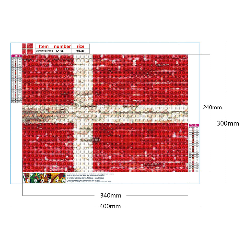 National Flag - Full Round Drill Diamond Painting 40*30CM