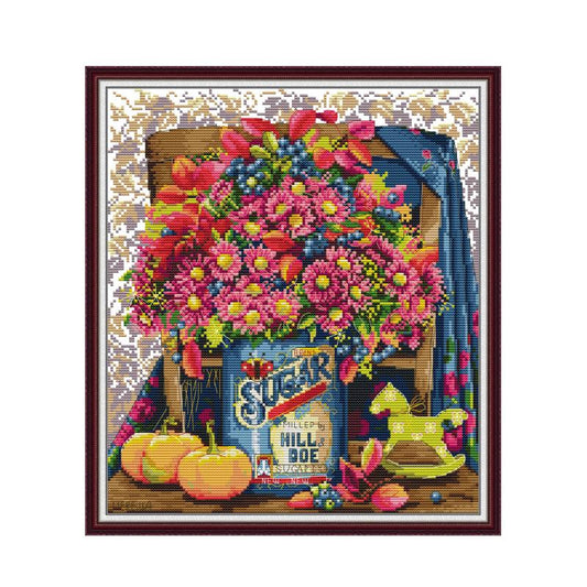 Daisy Vase - 14CT Counted Cross Stitch 32*36CM