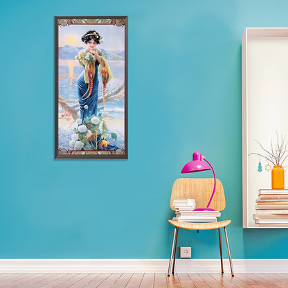 Retro Woman - Full Round Drill Diamond Painting 30*60CM