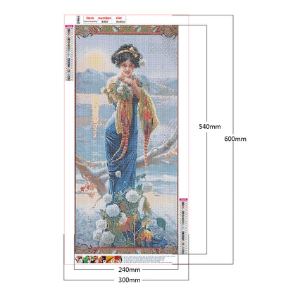 Retro Woman - Full Round Drill Diamond Painting 30*60CM