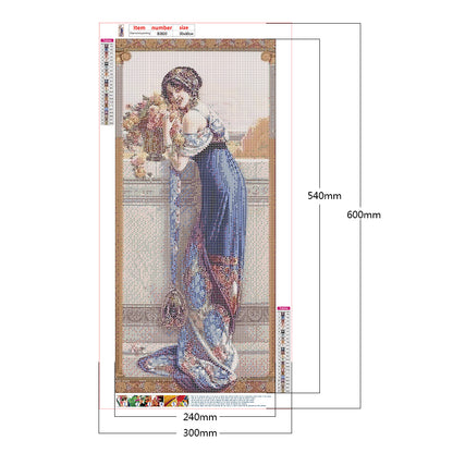 Retro Woman - Full Round Drill Diamond Painting 30*60CM