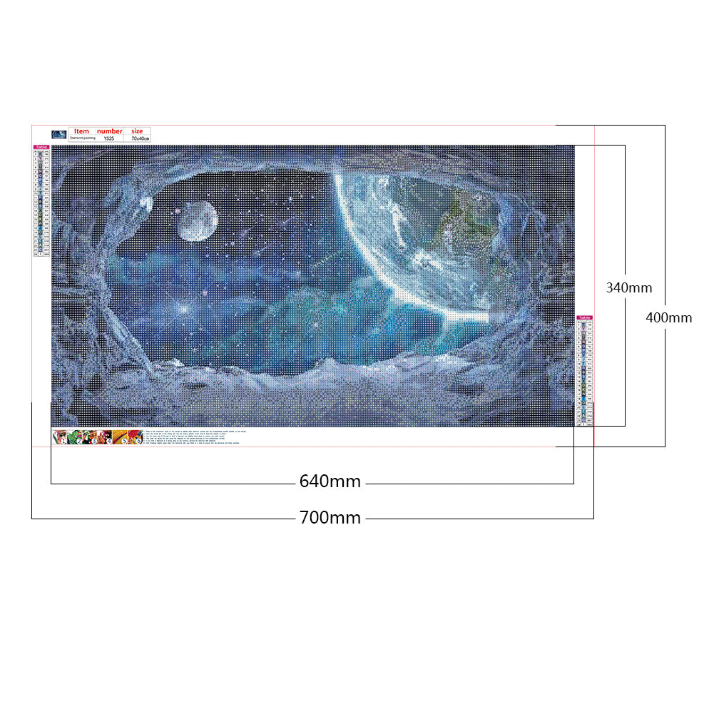 Cosmic Planet - Full Round Drill Diamond Painting 70*40CM