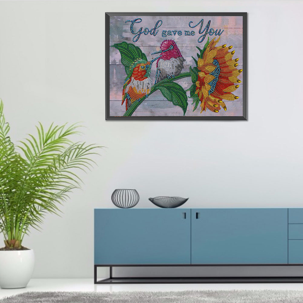 Flowers And Herbs In English - Special Shaped Drill Diamond Paiting 40*30CM